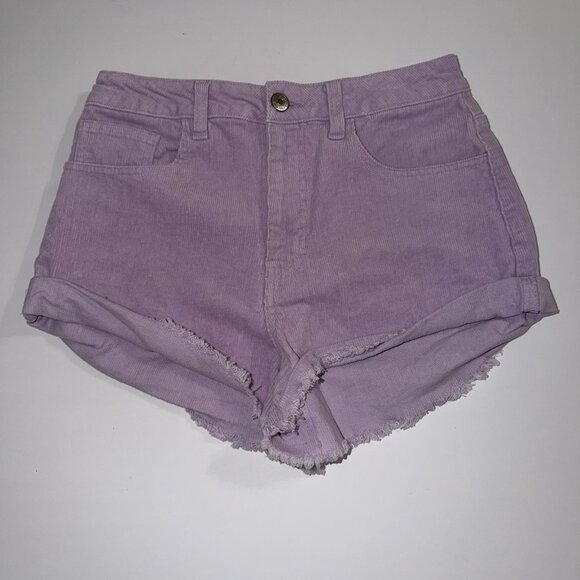 FOREVER 21 Pants - Forever 21 Shorts Womens Sz 27 High Rise Corduroy Lavender Purple Shortie‎ 2 in